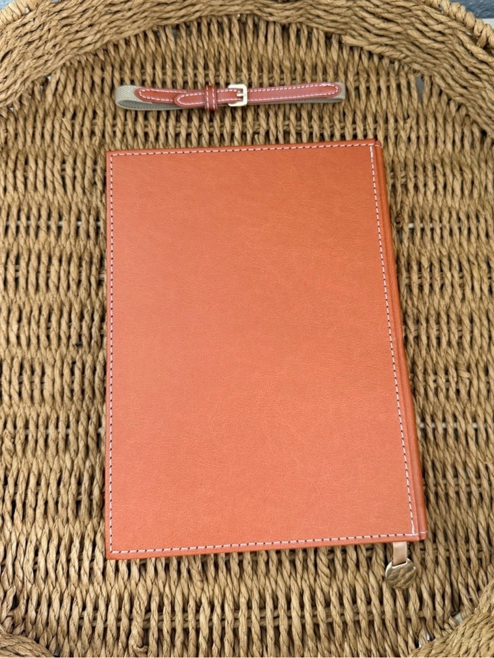 Miu Miu Terracotta Leather Notebook Cover with Belt - Picture 2 of 4